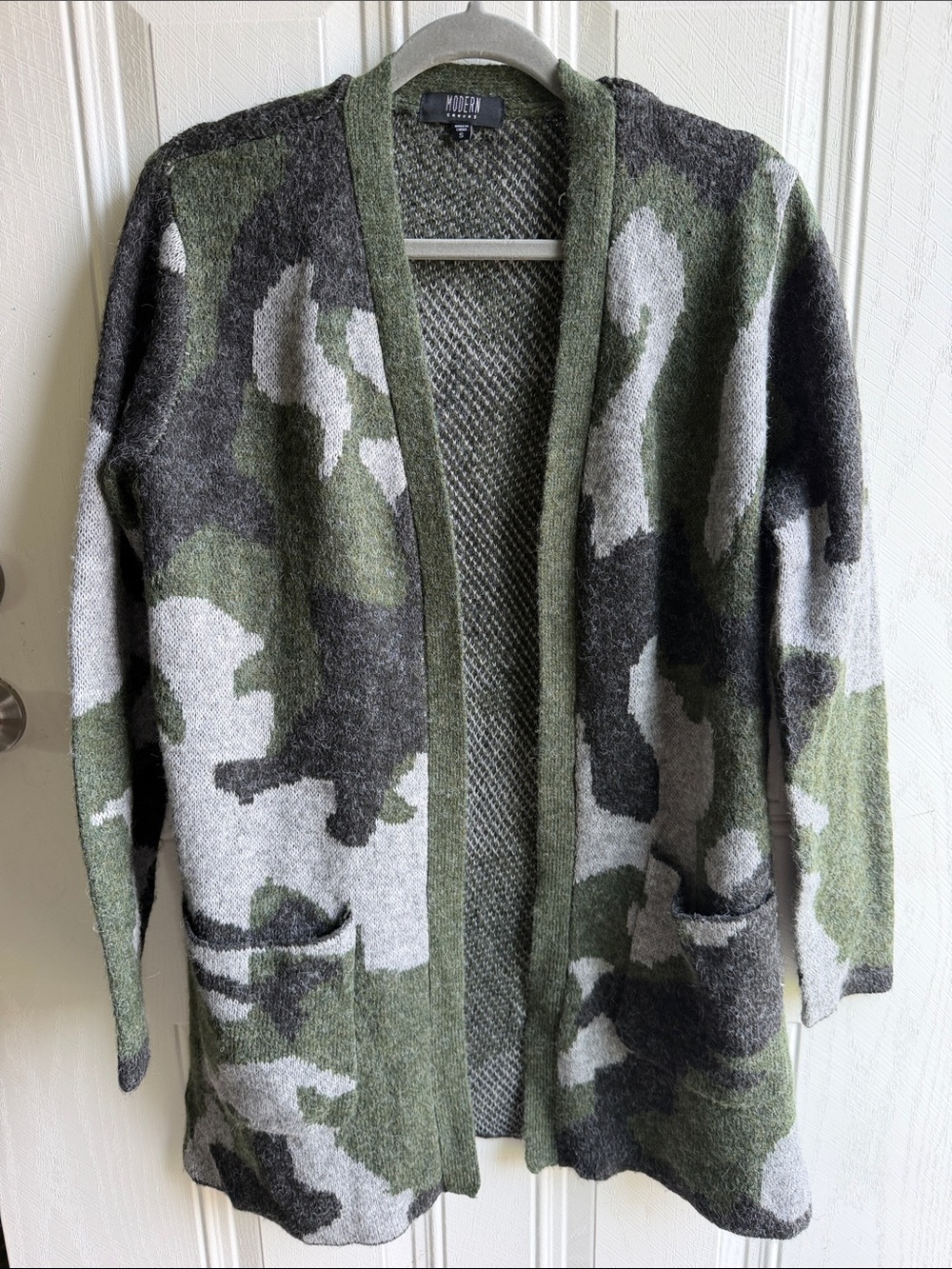 Modern Canvas Camo Oversized Cardigan Sweater Grunge Y2K Small